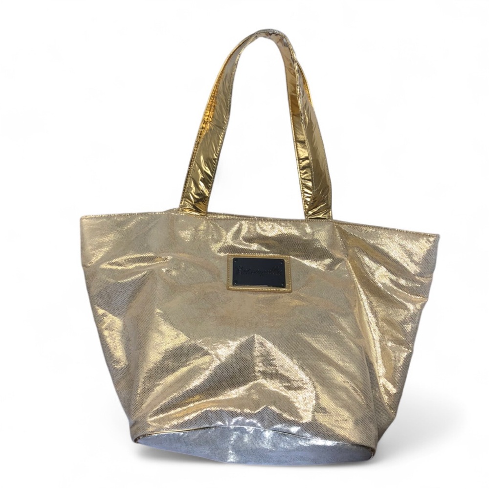 Betsey Johnson Betseyville Gold metallic Tote bag